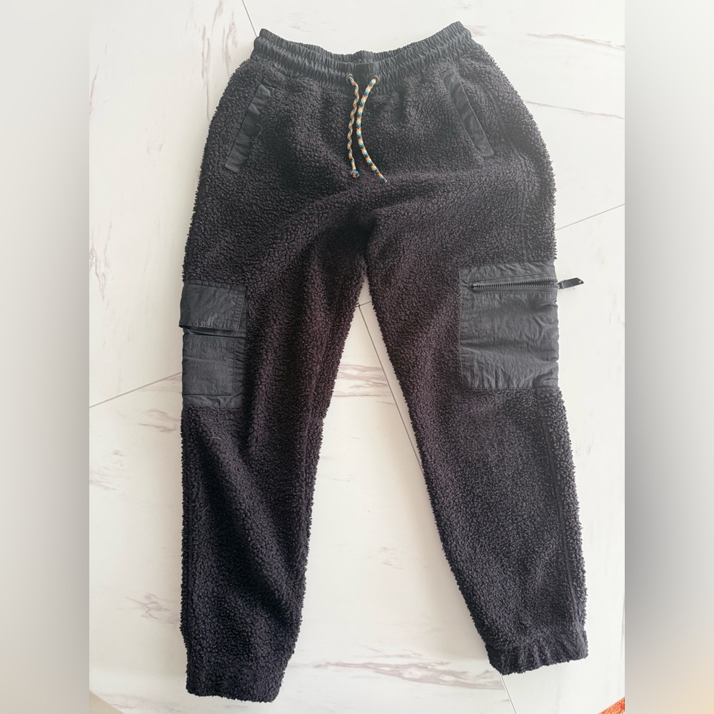 Russell Athletic Kids Fleece Cargo Jogger Pants Black Large 10/12 Boys Girls